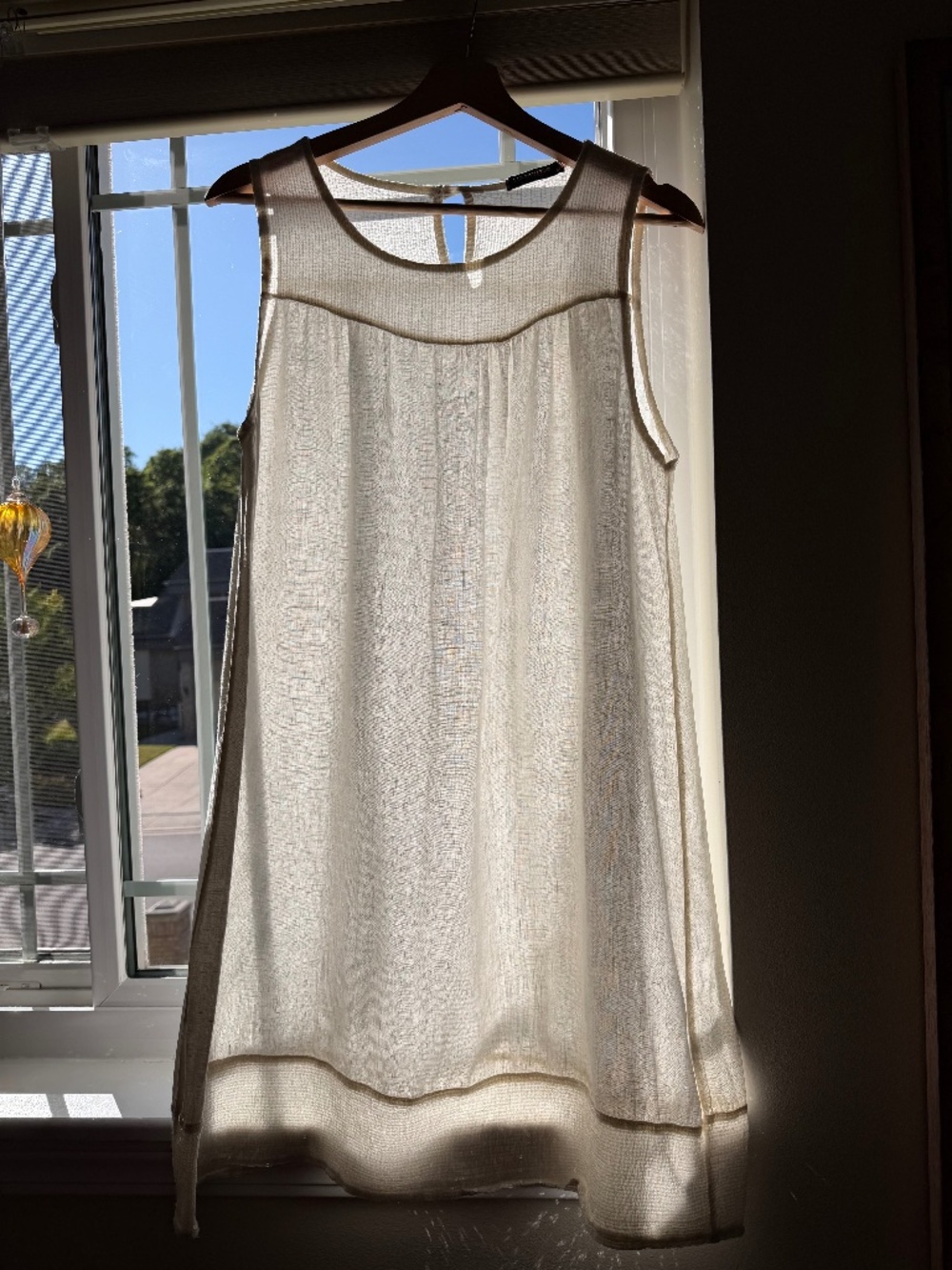 Lungo L’Arno 100% Linen Shift Dress | Made in Italy | Medium | Ivory